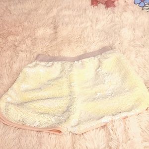 Girl sequin shorts, light pink, size 8, tags attached  brand new!